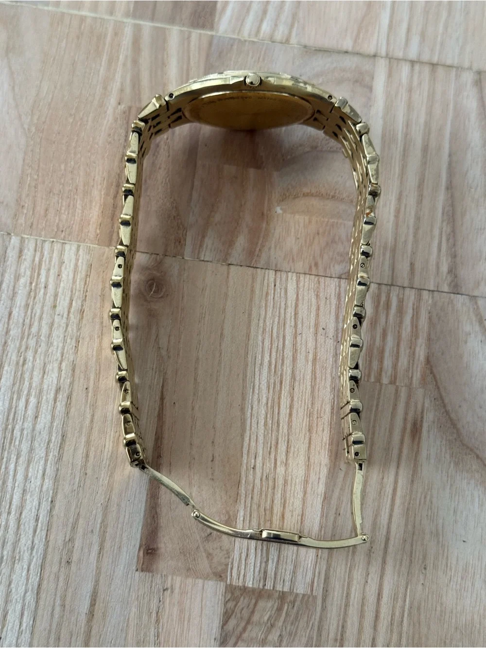 Wittnauer Rare Diamond Vintage Men’s Watch Gold Dial Bracelet Case Date Window